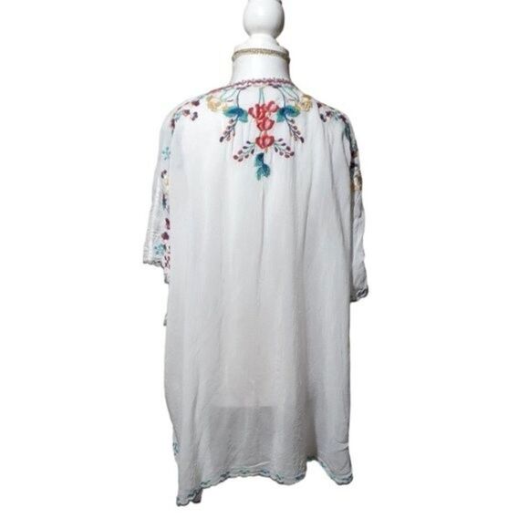 Johnny Was Selena Poncho Embroidered Peasant Top Tunic Blouse Oversized XS - Picture 6 of 11